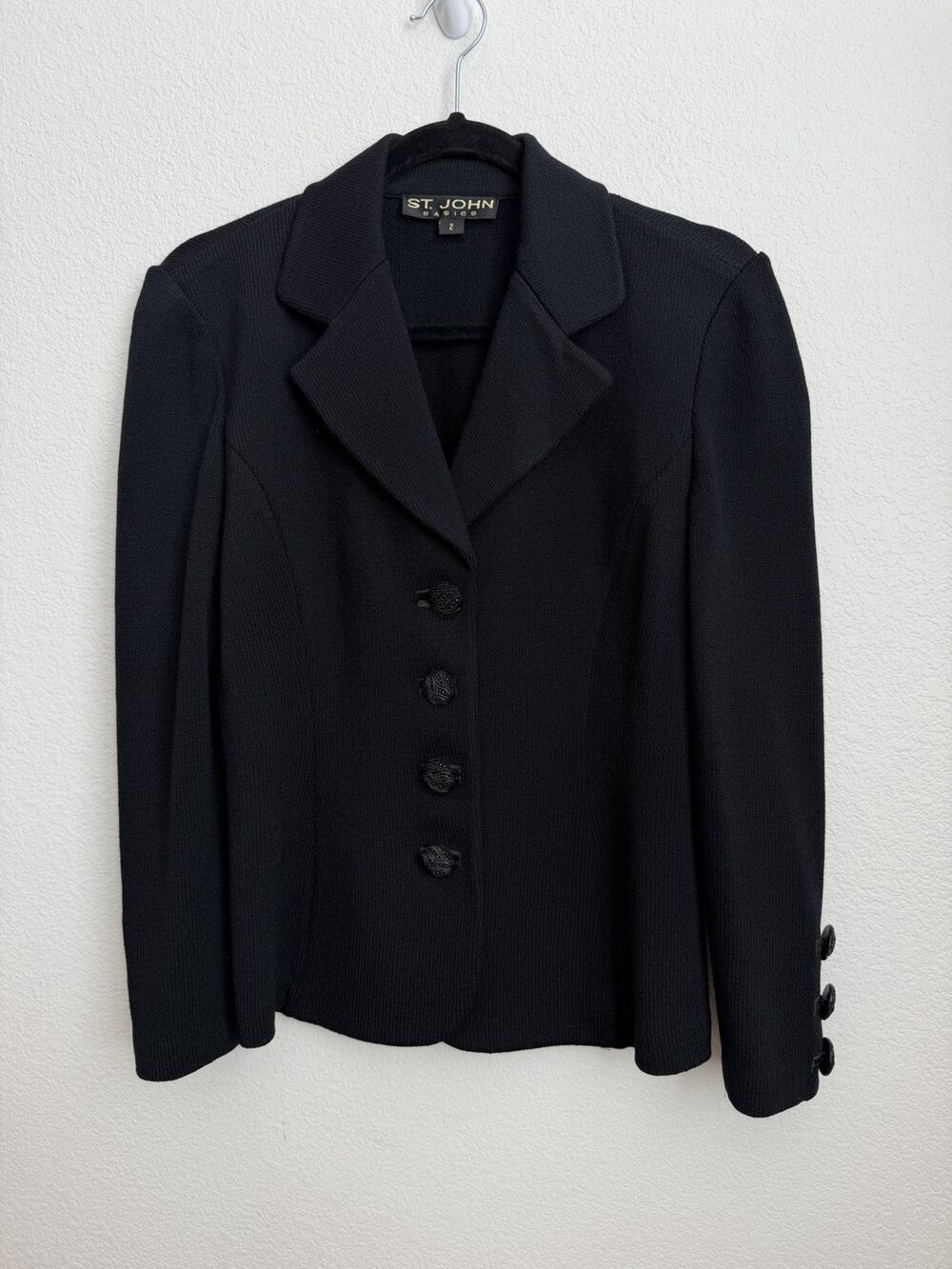 St. John Basics Santana Knit Blazer Jacket Womens size 2